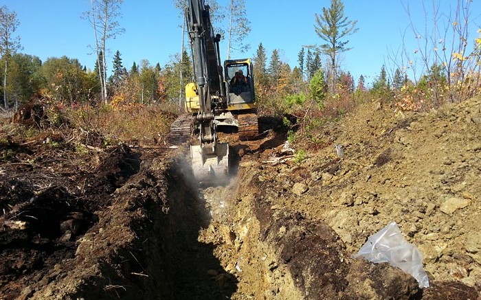 Trenching at Puma Exploration's Brunswick North gold-silver-lead-zinc project in New Brunswick. Credit: Puma Exploration