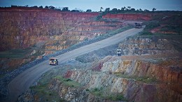 Trucking at Iamgold's Rosebel open-pit gold mine in northeastern Suriname. Credit: Iamgold
