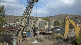 Drillers targeting the Iceberg gold deposit at NuLegacy Gold's Red Hill project in Nevada. Credit: NuLegacy Gold