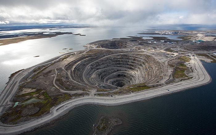 Rio Tinto and Dominion Diamond's Diavik diamond mine in the Northwest Territories, 300 km northeast of Yellowknife. Credit: Rio Tinto