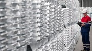 A worker inspects zinc ingots at Nyrstar's Overpelt zinc smelting plant in Belgium. Credit: Nyrstar