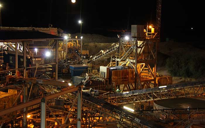 Processing facilities at Rockwell Diamonds' Niewejaarskraal diamond mine on the south bank of the Orange River in South Africa. Credit: Rockwell Diamonds