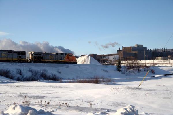 A winter shot of the Iron Ore Company of Canada (IOC) railway. Credit: Iron Ore Company of Canada