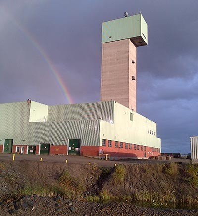 The head frame at First Nickel's Lockerby nickel-copper mine in Sudbury, Ontario. Credit: First Nickel