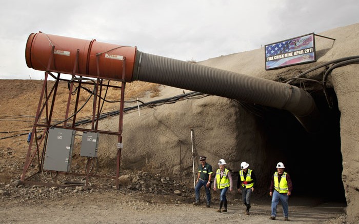 Mining personnel exit Klondex Mines' Fire Creek gold mine in Nevada. Credit: Klondex Mines