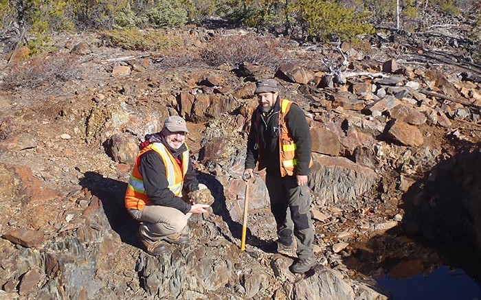 TerraX Minerals president Joseph Campbell (left) and vice-president of exploration Tom Setterfield at the Yellowknife City gold project in the Northwest Territories. Credit: TerraX Minerals