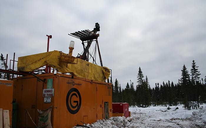 A drill rig at Integra Gold's Lamaque South gold project in Quebec. Credit: Integra Gold