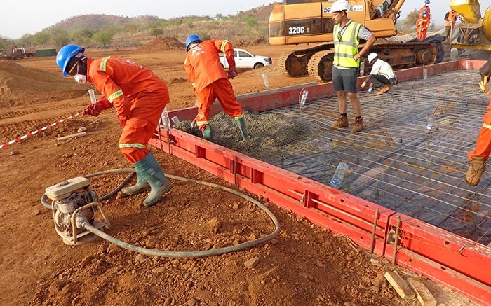 Workers pour the first concrete at Roxgold's Yaramoko gold project in Burkina Faso. Source: Roxgold