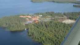 An aerial view of the mining camp at Mega Precious Metals' Monument Bay project in Manitoba. Source: Mega Precious Metals