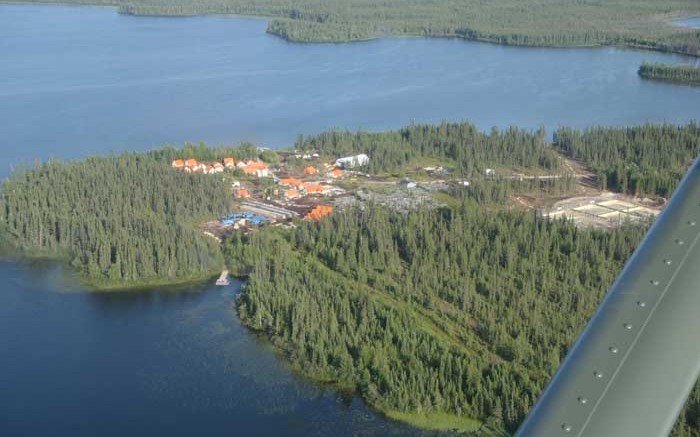 An aerial view of the mining camp at Mega Precious Metals' Monument Bay project in Manitoba. Source: Mega Precious Metals