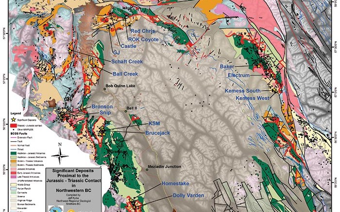 A map showing prospective areas in northwestern British Columbia. Credit: Jeff Kyba/BCGS