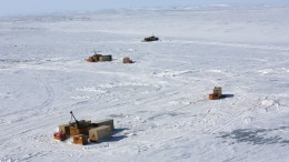 Drill rigs probing Agnico Eagle Mines's Amaruq gold property in western Nunavut, 50 km northwest of its Meadowbank gold mine.