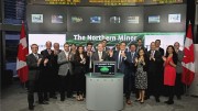 The Northern Miner's sales and editorial team opening the Toronto Stock Exchange on May 7. Credit: TMX Group.