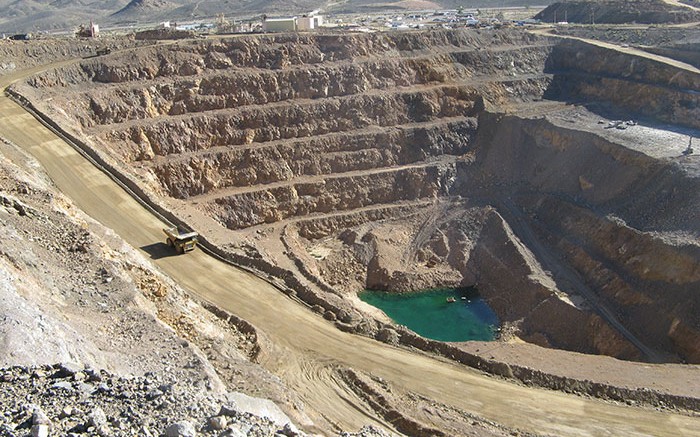 Molycorp's Mountain Pass rare earth element mine, as seen in 2011. Mountain Pass is located on the south flank of the Clark Mountain Range in southeastern California. Photo by Trish Saywell