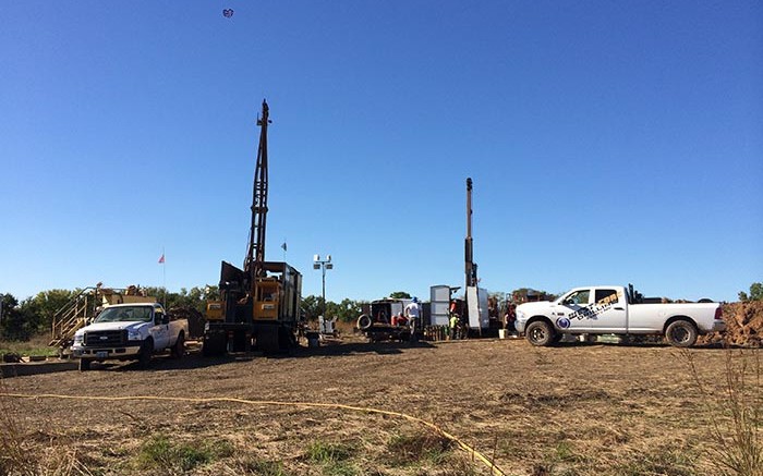 Drill rigs at NioCorp Developments' Elk Creek niobium project in southeastern Nebraska. Credit: NioCorp Developments.