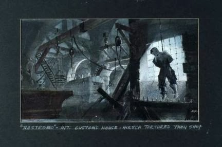 Storyboard panel from David Lean's unrealized 1986 film project Nostromo.