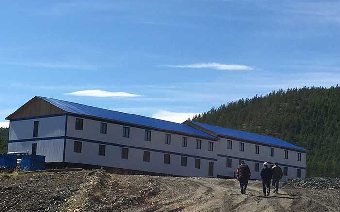 Workers outside a dormitory at Silver Bear Resources' Mangazeisky silver property in Russia's Far East, 400 km north of Yakutsk. Credit: Silver Bear Resources.