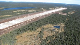 An airstrip at Strateco Resources' Matoush uranium project in Quebec's Otish Mountains region. Source: Strateco Resources