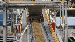 Crushed ore moves on conveyors to be processed in the mill at Hudbay Minerals' Constancia copper-moly-silver mine in Peru, one of Silver Wheaton's silver streams. Source: Hudbay Minerals