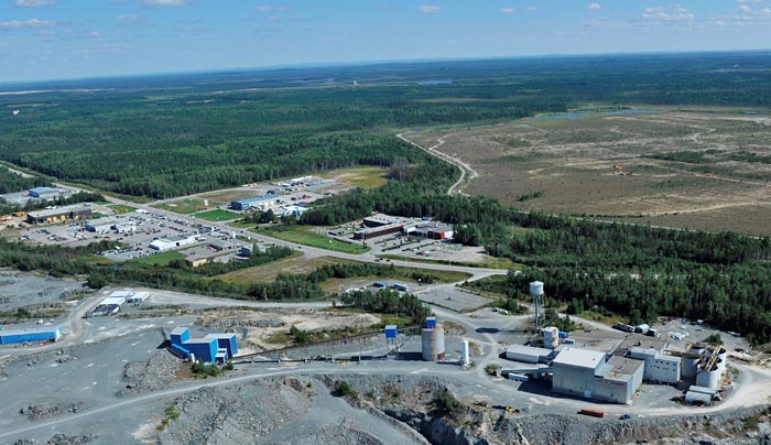 Looking southeast at Integra Gold's historic Sigma gold project in Val-d'Or, Quebec. Source: Integra Gold