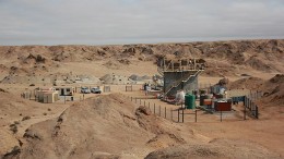 The demonstration plant at Bannerman Resources' Etango uranium project in Namibia, 38 km east of the coastal town of Swakopmund. Credit: Bannerman Resources