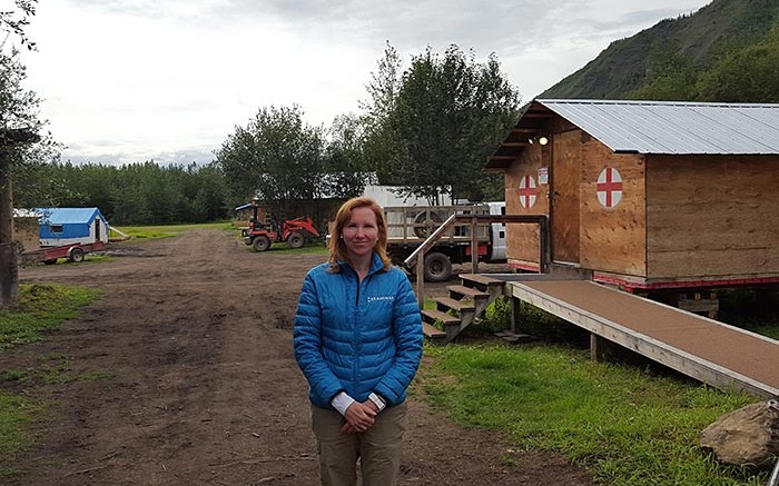 Kaminak Gold president and CEO Eira Thomas at the Coffee gold project camp, 130 km south of Dawson City, Yukon. Photo by Matthew Keevil.