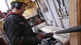 An employee at the Canadian Malartic project in 2007. Credit: Osisko Mining