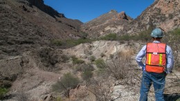 A worker at SilverCrest Metals' Las Chispas property in Sonora, Mexico. Credit: SilverCrest Metals