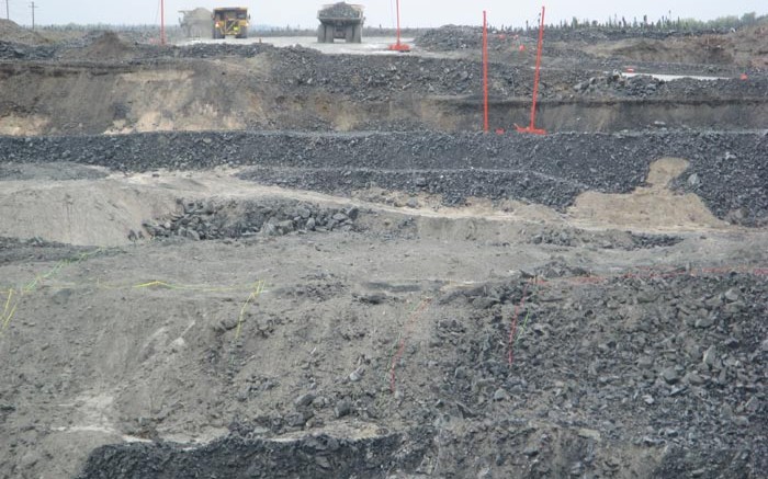 Trucks at Detour Gold's Detour Lake gold mine in Ontario, where Franco-Nevada holds a 2% net smelter return royalty. Photo by Trish Saywell.