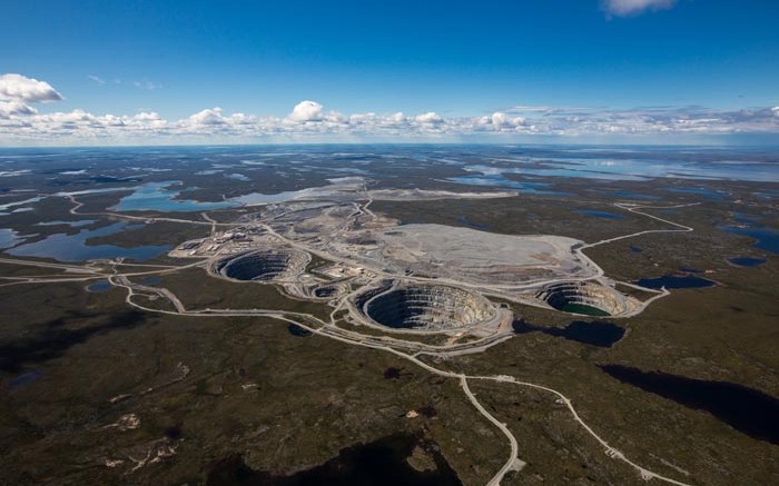 Dominion Diamond's majority-owned Ekati diamond mine in the Lac de Gras region of the Northwest Territories.Credit: Dominion Diamond