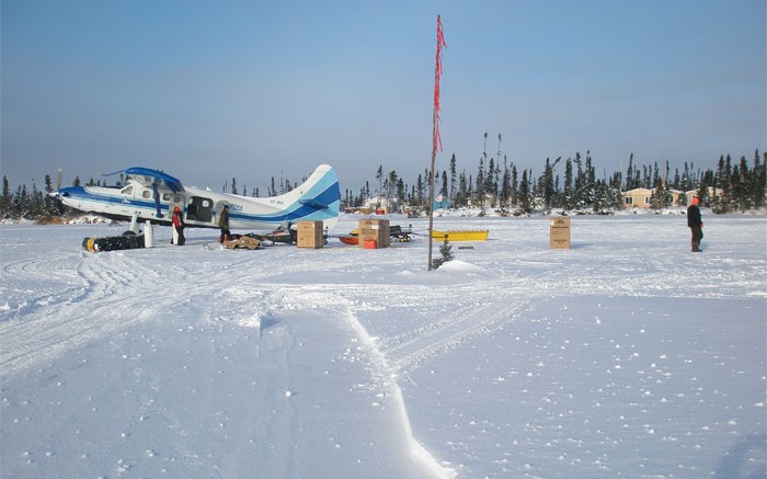 Supply flight to McFaulds Lake camp in northern Ontario. Credit: KWG Resources