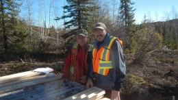 Al Sexton (left), project manager, and Joseph Campbell, TerraX Minerals' president and CEO, at the Yellowknife City gold project in the Northwest Territories.  Credit: TerraX Minerals