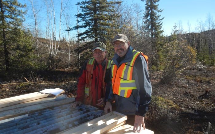 Al Sexton (left), project manager, and Joseph Campbell, TerraX Minerals' president and CEO, at the Yellowknife City gold project in the Northwest Territories.  Credit: TerraX Minerals