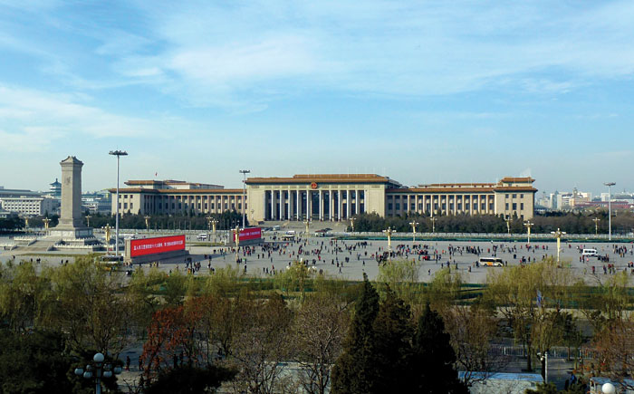 The Great Hall of the People at the western edge of Tiananmen Square in China's capital Beijing. Photo by Zheng Zhou.