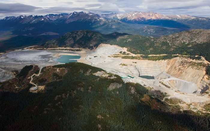 An aerial view of Imperial Metals' 50%-owned Huckleberry open-pit copper mine in west-central British Columbia, which was suspended this month. Credit: Huckleberry Mines