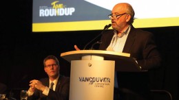 British Columbia's Minister of Energy & Mines Bill Bennett addresses attendees at the Mineral Exploration Roundup convention in Vancouver. Credit: AME BC