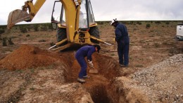Workers trenching at U3O8 Corp.'s Laguna Salada uranium-vanadium project in Argentina's Chubut province. Credit: U3O8 Corp.