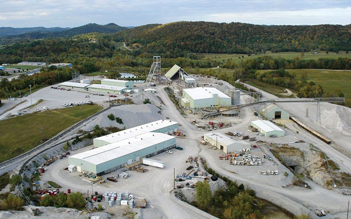 Facilities and equipment in 2012 at Nyrstar's Middle Tennessee zinc mine in Tennessee, before it was put on care and maintenance. Credit: Nyrstar