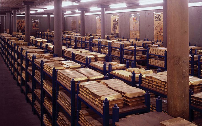 Gold bullion in a Bank of England vault. Credit: Bank of England