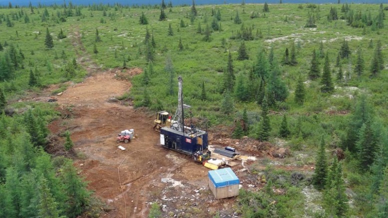 A drill rig in 2012 at New Millennium Iron’s Taconite iron ore project in the Labrador Trough. Credit: New Millennium Iron