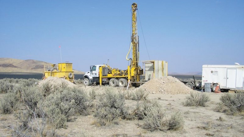 A drill rig at Western Lithium’s Kings Valley lithium project in Nevada’s Clayton Valley. Credit: Western Lithium