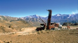 Drilling at the Veladero gold project in Argentina in 2008.  Credit: Barrick Gold