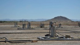 An in-situ copper recovery well field in 2012 at the Florence copper project in Arizona, now owned by Taseko Mines.  Credit: Curis Resources