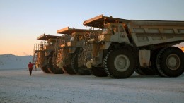 Mining trucks at Goldcorp's Porcupine project in Timmins, Ont. Credit: Goldcorp