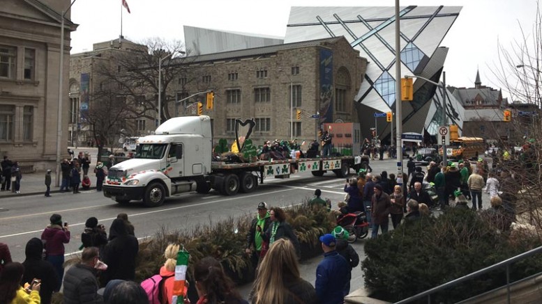 The 2016 St. Patrick's day parade in Toronto. Photo by Northern Miner staff.