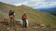 Geologist James Thom (left) and soil sampler Gordon Kirk at Banyan Gold’s Hyland gold project in the Yukon. Banyan is using the Red Cloud Klondike Strike platform to raise $750,000.  Credit: Banyan Gold