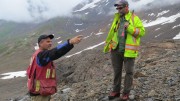 Colorado Resources president and CEO Adam Travis (left) and technical advisor Mike Cathro at the Inel area of the KSP gold property in northwest British Columbia. Credit: Colorado Resources