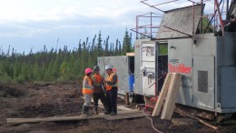 A drill site at Osisko Mining's Windfall Lake gold project in Quebec, 200 km northeast of Val-d’Or. Credit: Osisko Mining.