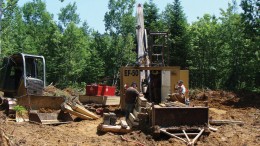 Drillers at Wolfden Resources’ Tetagouche lead-zinc-silver project in the New Brunswick’s Bathurst mining camp.  Credit: Wolfden Resources.