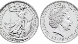 A one-quarter ounce silver bullion coin made by the U.K.'s Royal Mint in 2013.